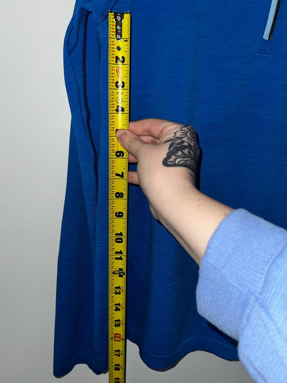 Lululemon Mens Medium Metal Vent Tech Long Sleeve 1/4 Zip Pullover Running Blue - Picture 8 of 13